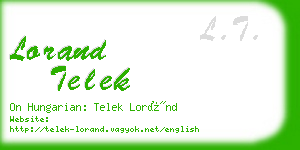 lorand telek business card
